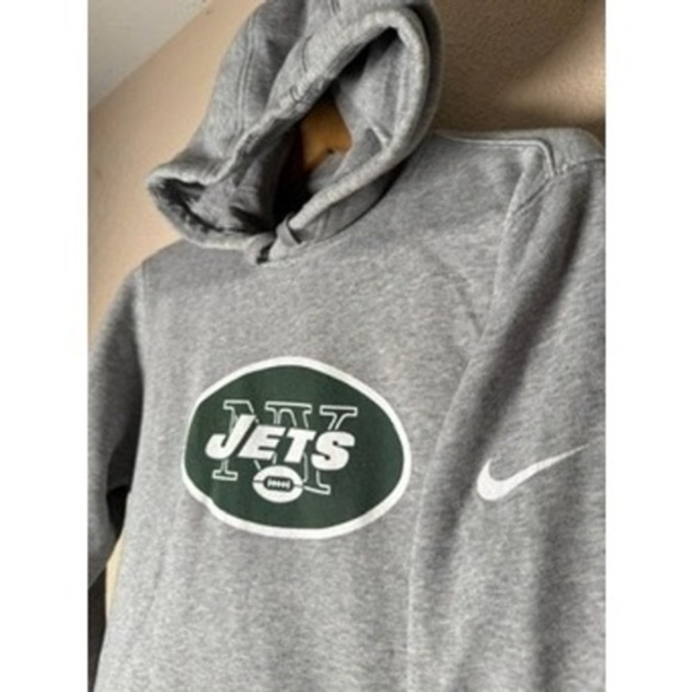Nike NFL New York Jets Gray Hoodie Pullover Sweatshirt Mens Small S‎ Football